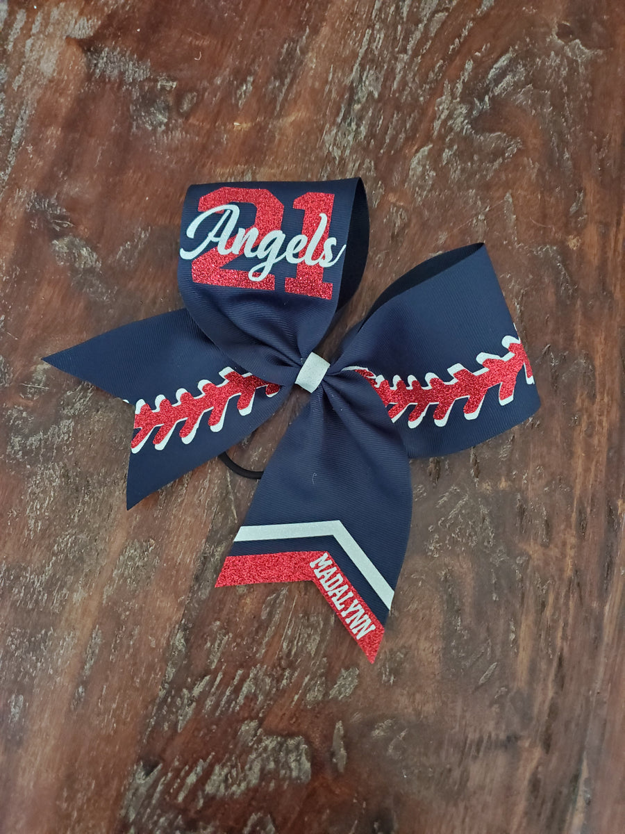 Softball Bow with 3 Names. – AminaCrafts