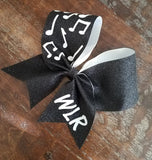 Music note cheer bow.