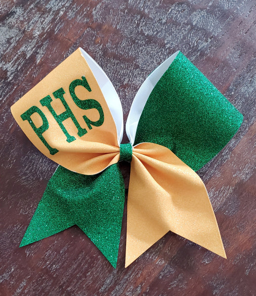 custom monogrammed team glitter and easyweed nonglitter personalized cheer  bow